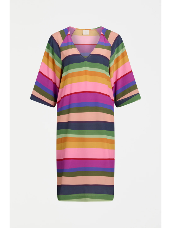 ELK the Label Foljer Dress Lysbro Print Flat Lay