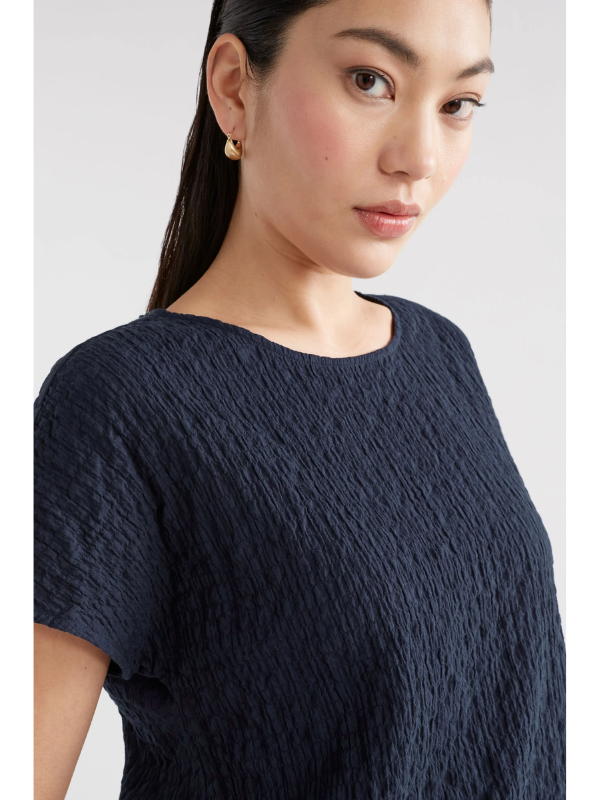 ELK the Label Huvet Top New Navy Detail