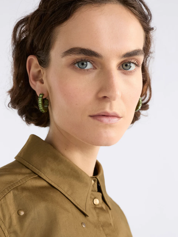 ELK the Label Jolle Hoop Earrings Green & Silver