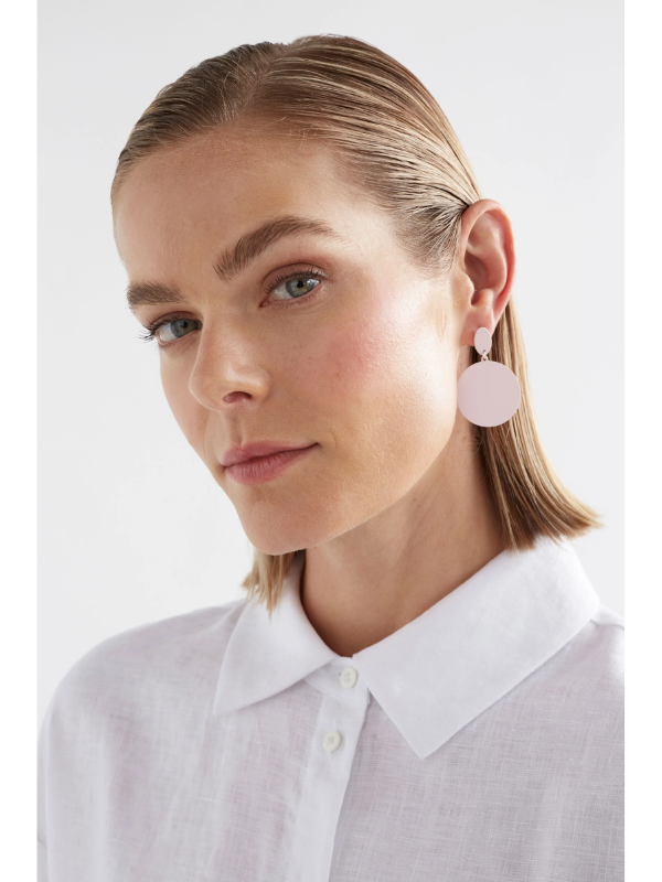 ELK the Label Josa Drop Earrings Shell Pink & Silver