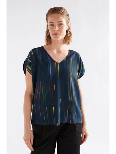 ELK the Label Kayra V Neck Top Alinea Print Front