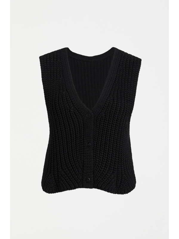 ELK the Label Kupa Knit Vest Black Flat Lay