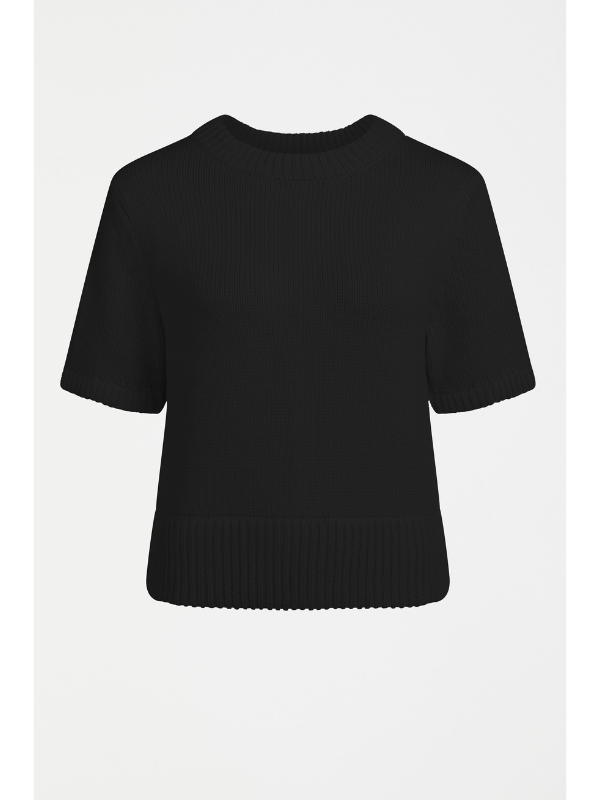 ELK the Label Luft Knit Top Black Flat Lay