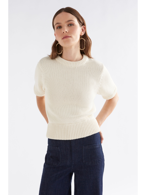 ELK the Label Luft Knit Top White Front