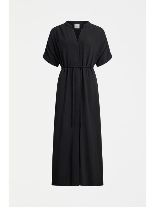 ELK the Label Omia Shirt Dress Black Flat Lay