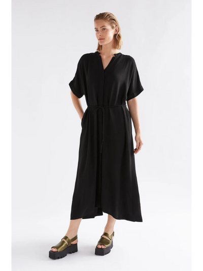 ELK the Label Omia Shirt Dress Black Front