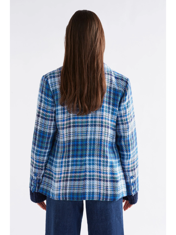 ELK the Label Ranie Jacket Blue Multi Check Back