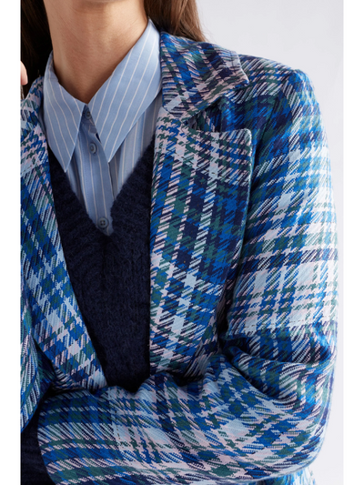 ELK the Label Ranie Jacket Blue Multi Check Detail