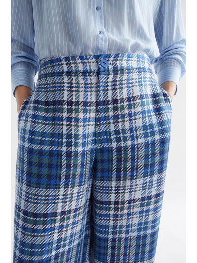 ELK the Label Ranie Pants Blue Multi Check Detail