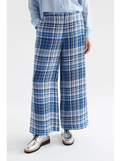 ELK the Label Ranie Pants Blue Multi Check Front