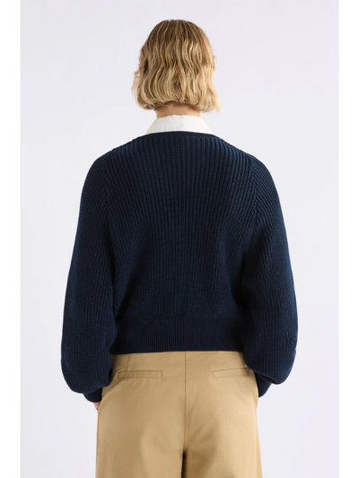 ELK the Label Saari Cardigan Bright Navy Back