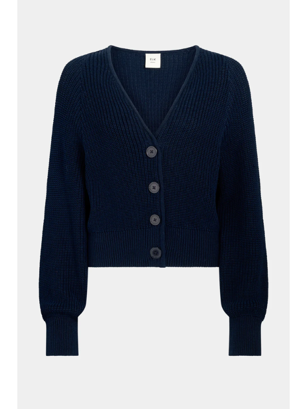 ELK the Label Saari Cardigan Bright Navy Flat Lay
