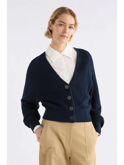 ELK the Label Saari Cardigan Bright Navy Front