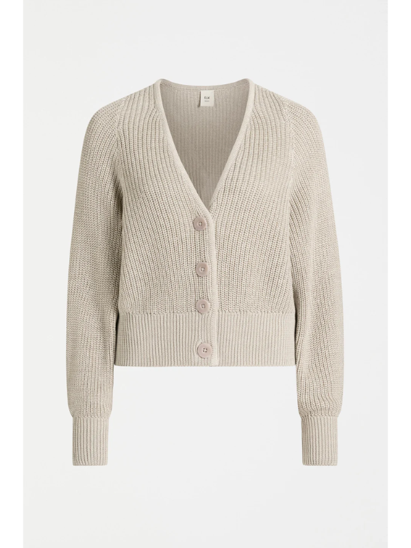 ELK the Label Saari Cardigan Ecru Flat Lay