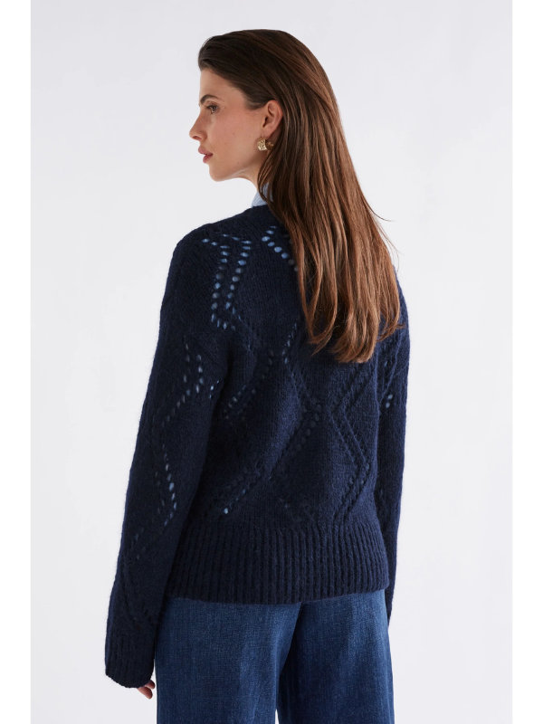 ELK the Label Sirona Sweater Steel Blue Back