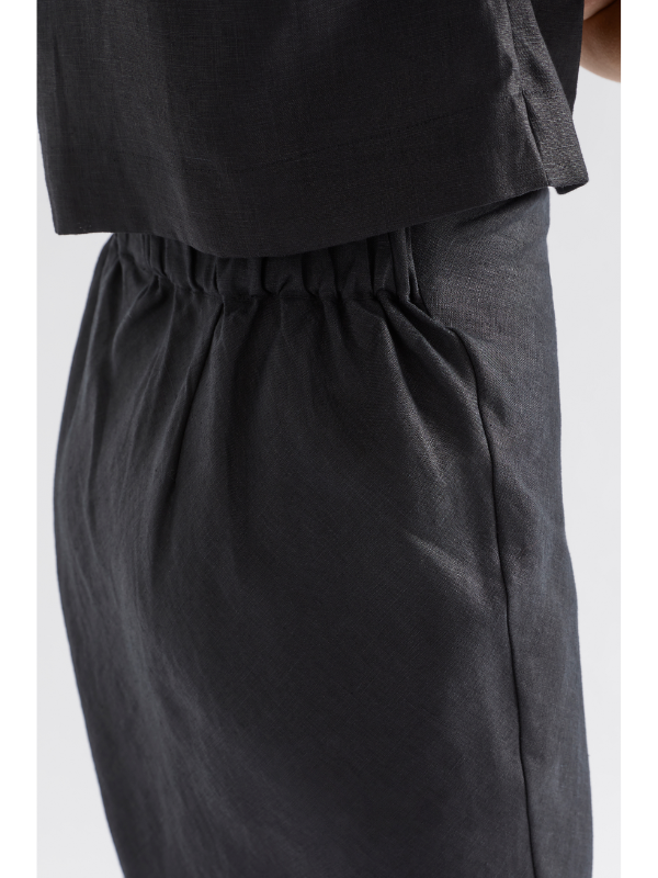 ELK the Label Stilla Linen Skirt Black Detail