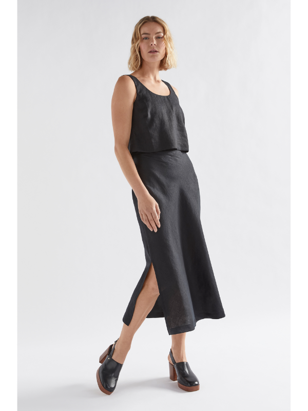 ELK the Label Stilla Linen Skirt Black Front