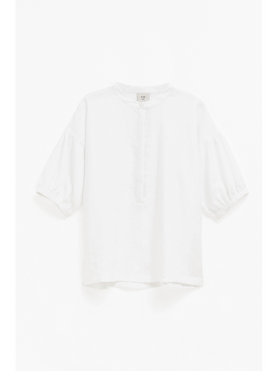 Elk the Label Strom Linen Shirt White Flat Lay