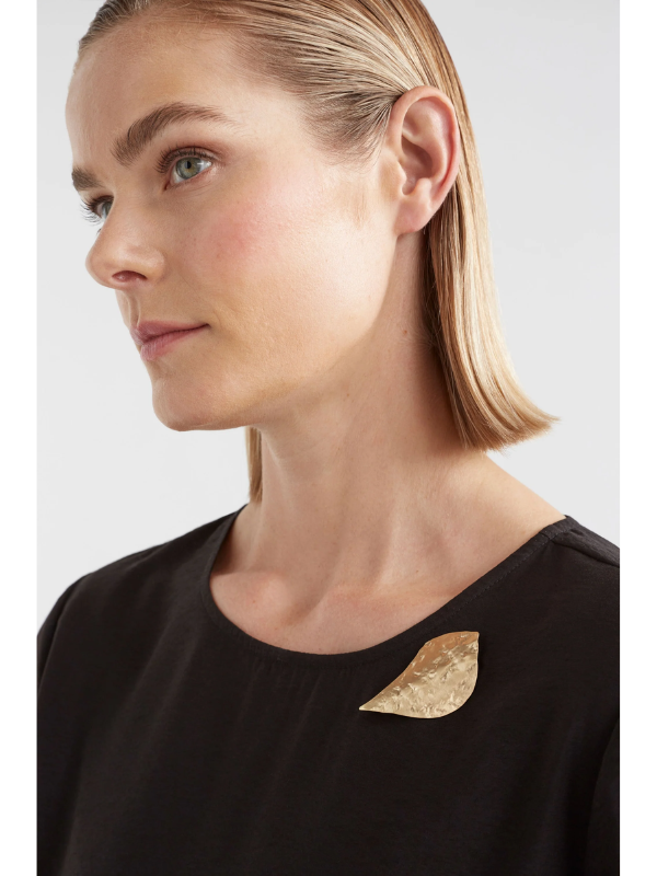 ELK the Label Textured Bird Brooch Gold