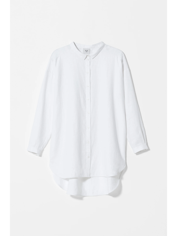 ELK the Label Yenna Linen Shirt White Flat Lay