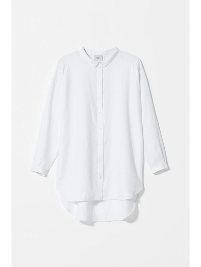 ELK the Label Yenna Linen Shirt White Flat Lay