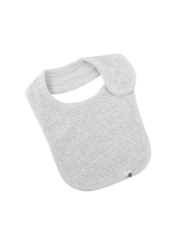 Emotion & Kids Fine Stripe Bib Grey Marl