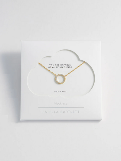 Estella Bartlett Circle CZ Necklace Gold