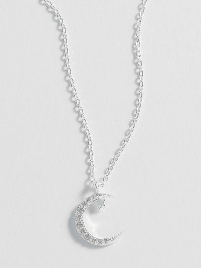 Estella Bartlett Moon and Star Necklace Silver