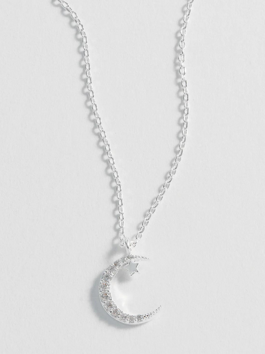 Estella Bartlett Moon and Star Necklace Silver