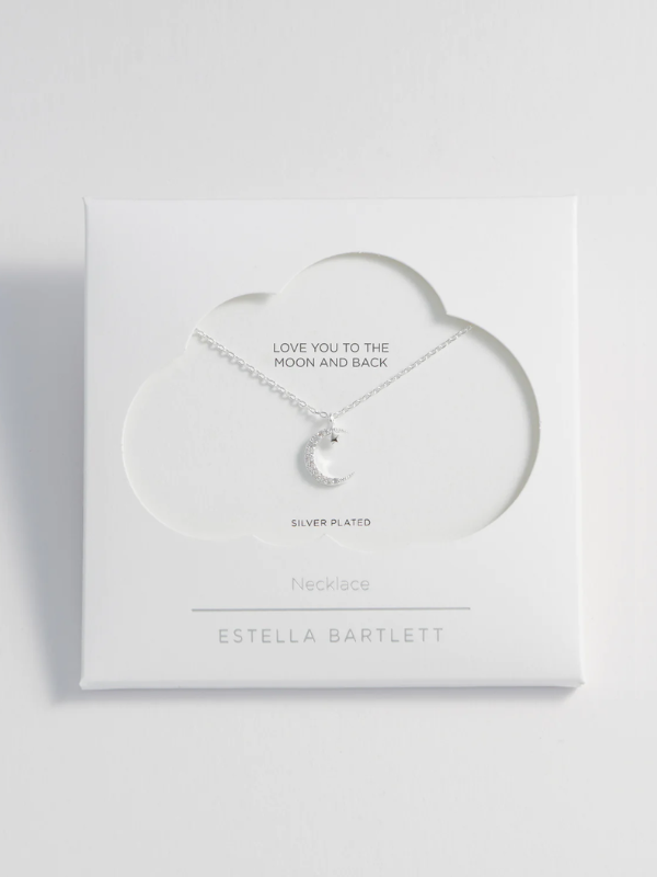 Estella Bartlett Moon & Star Necklace Silver