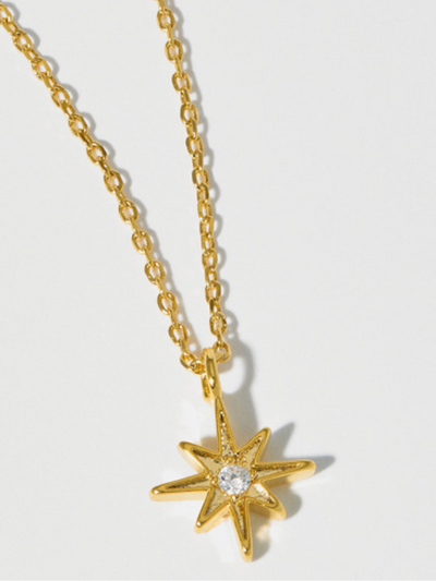 Estella Bartlett North Star CZ Pendant Necklace Gold