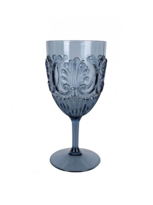 Flair Gifts Acrylic Scallop Wine Glass Blue