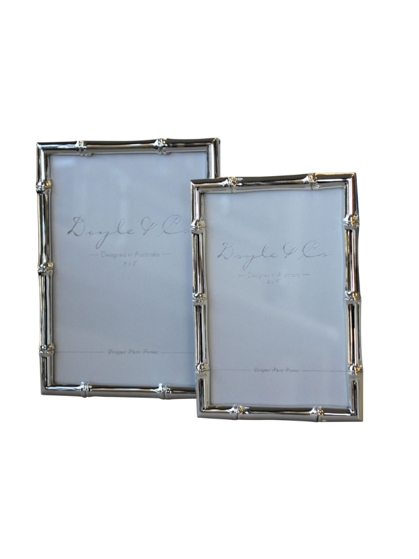 Flair Gifts Bamboo Frame Silver Plated 4x6