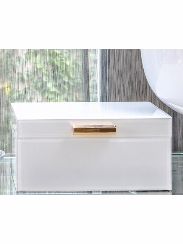 Flair Gifts Jewel Box White with Gold Handle