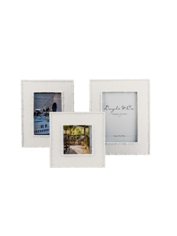 Flair Gifts Weave Singapore Frame White 4x4