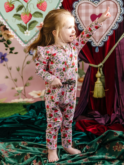 Fleur Harris Precious Frill Baby Coverall Hearts Floral