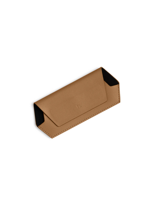 Fox and Leo Glasses Case Tan (back)