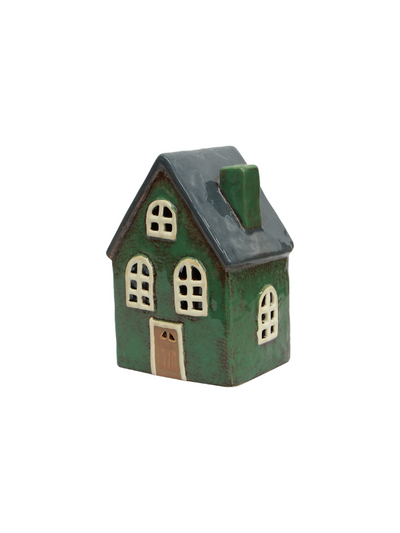 French Country Alsace Tea Light Barn Green