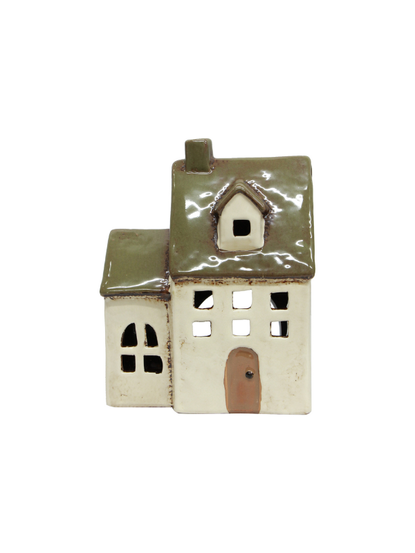 French Country Alsace Tea Light Chapel Olive Green