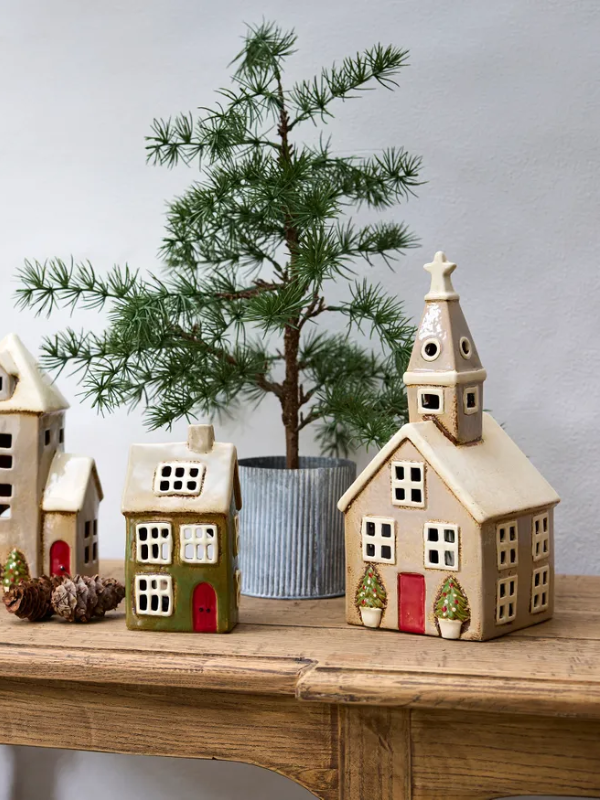 French Country Alsace Tea Light Church Christmas Stone