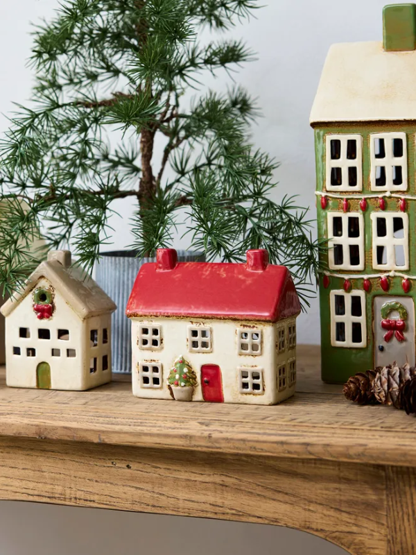 French Country Alsace Tea Light Cottage Christmas Stone