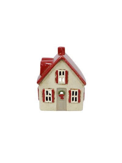 French Country Alsace Tea Light Cottage Cream with Shutters