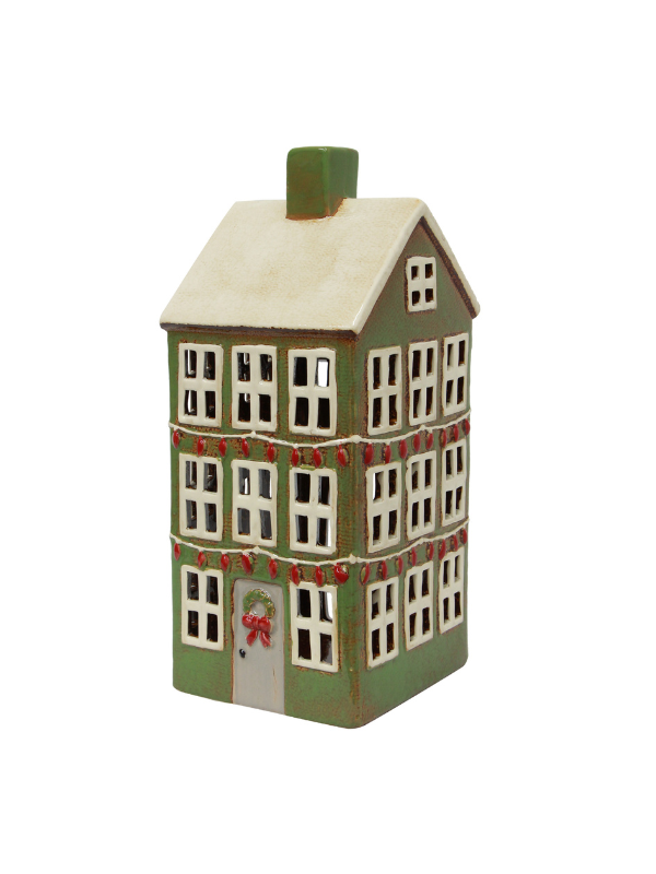 French Country Alsace Tea Light Grande Chalet Christmas Green