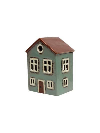 French Country Alsace Tea Light House Light Blue