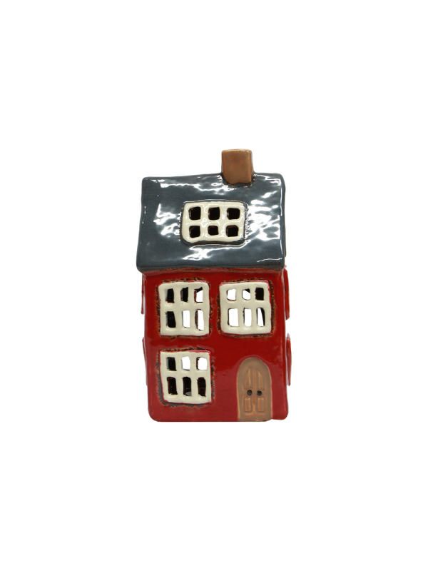 French Country Alsace Tea Light House Navy Roof