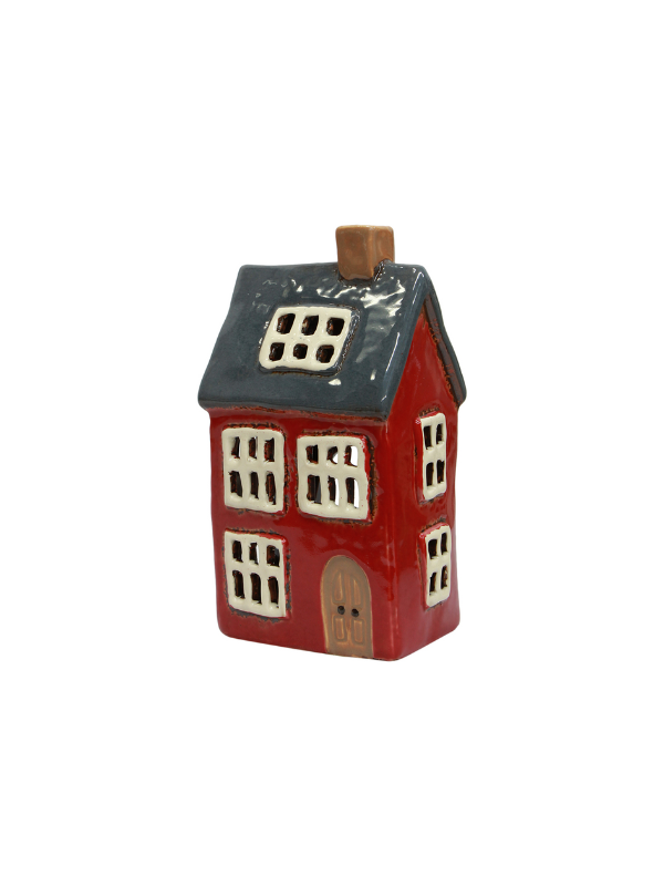 French Country Alsace Tea Light House Navy Roof