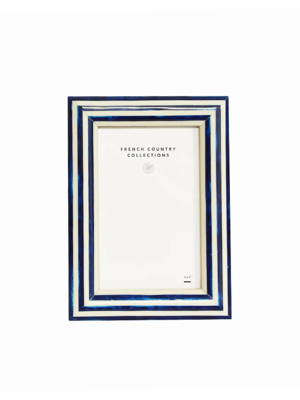 French Country Blue Stripe Photo Frame 4x6"