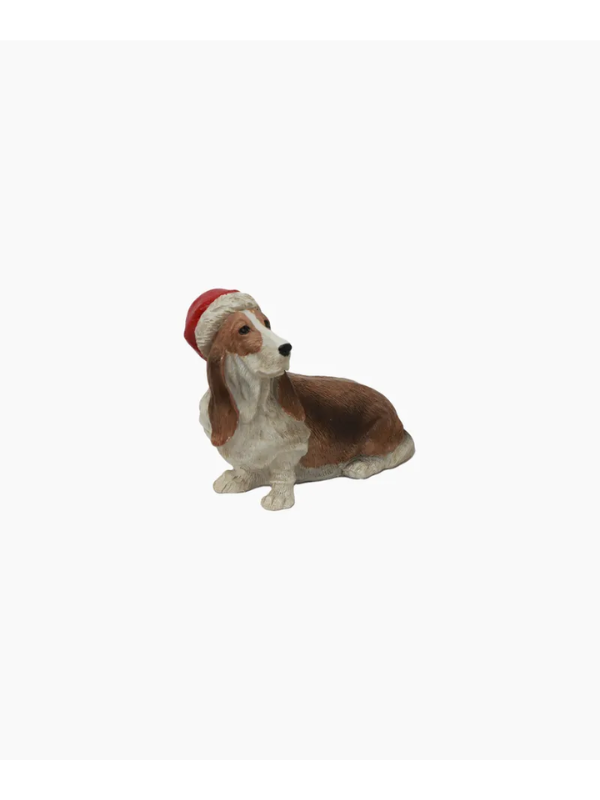 French Country Dachshund with Santa Hat