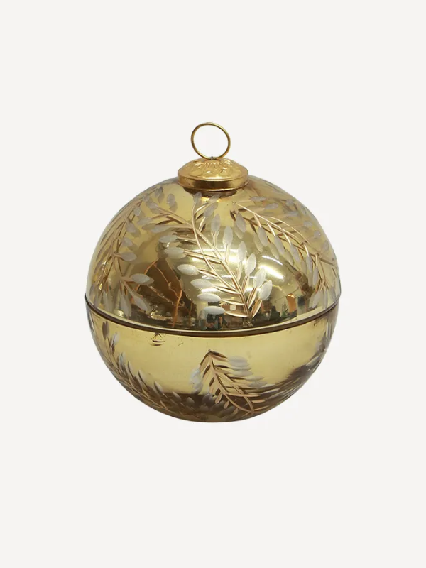 French Country Etched Bauble Candle Large