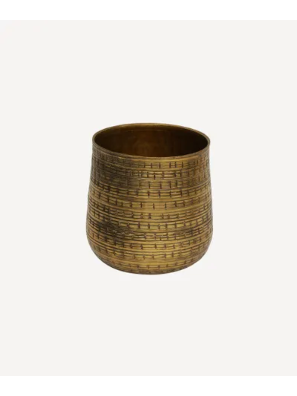 French Country Farida Hammered Planter Small Gold